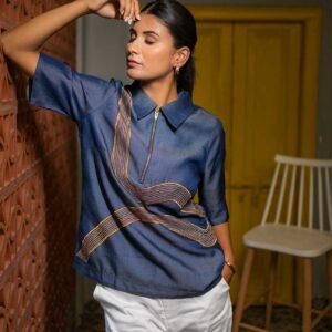 Indigo Swirl Top